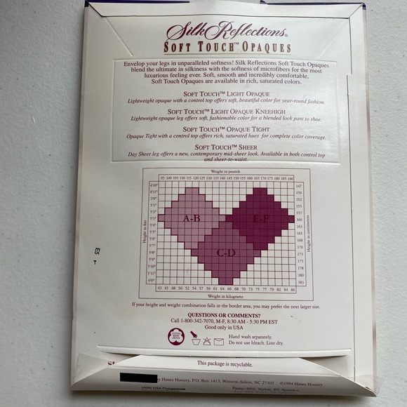 Hanes Silk Reflections Opaque Tights Control Top Soft Touch Blue Grey LOT of 2 - Picture 12 of 15